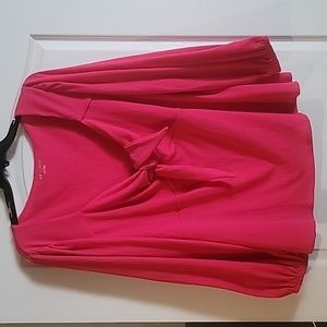 NWOT Ava & Viv Pink Tie Front long Sleeve Blouse Size: 4X